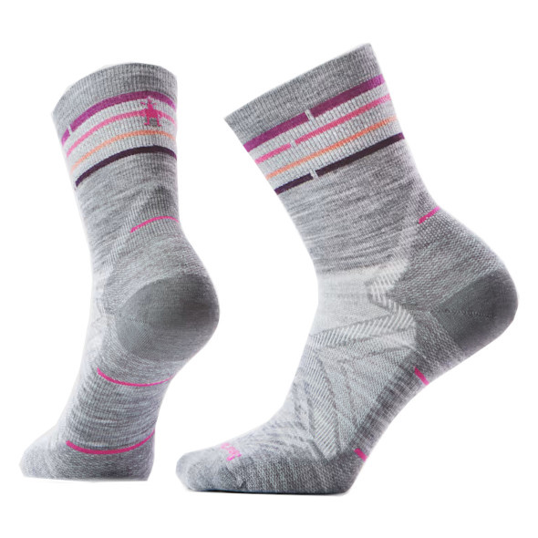 Skarpety Smartwool Run Zero Cushion Mid Crew Socks Light Grey damskie jasnoszare