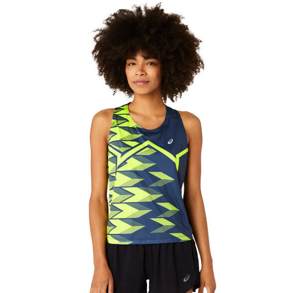 Koszulka Asics Light Graphic Tank damska granatowo-żółta SS24