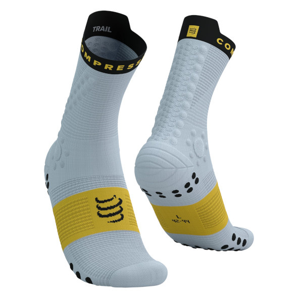 Skarpety Compressport Pro Racing Socks V4.0 Trail (Grey Dawn / Ceylon Yellow) szaro-żółte