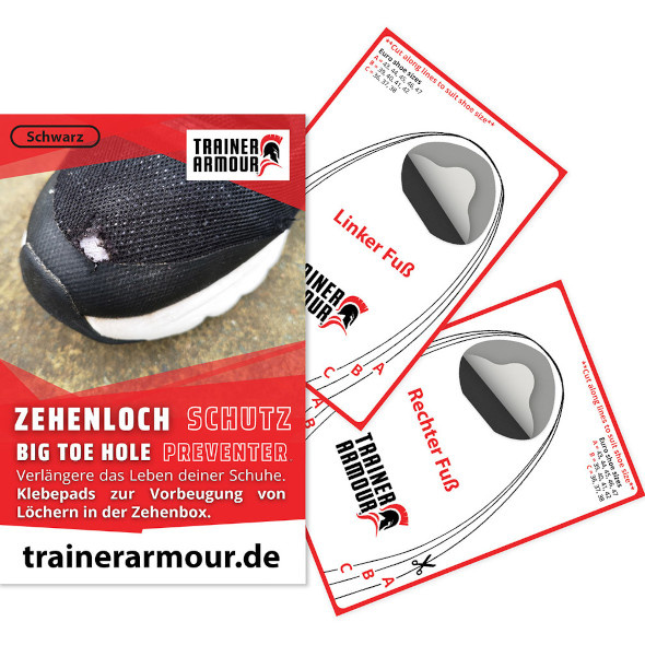 Zestaw naprawczy noska buta Trainer Armour Big Toe Hole Preventer czarny 