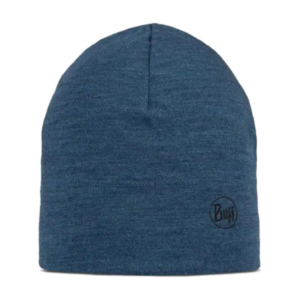 Czapka Buff Merino Wool Midweight Melange Tempest z wełny Merino midweight 250 niebieska
