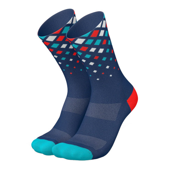 Skarpety Incylence Running Crystals Navy Cyan Inferno (High Cut) granatowe