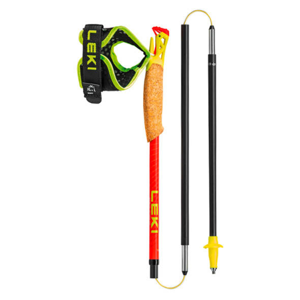 Kijki trekkingowe do biegania po górach Leki Ultratrail Fx. One Superlite czerwono-czarne