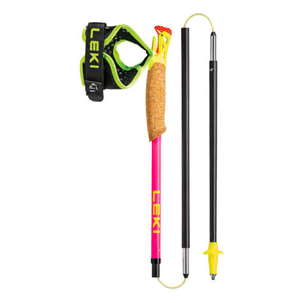 Kijki trekkingowe do biegania po górach Leki Ultratrail Fx One Superlite różowe