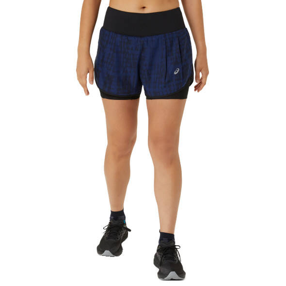 Spodenki Asics Road All Over Print 2-N-1 3.5in Short granatowo-czarne