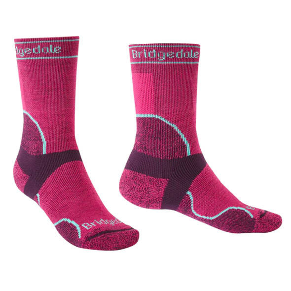 Skarpety Bridgedale Midweight T2 Merino Sport Crew damskie różowe