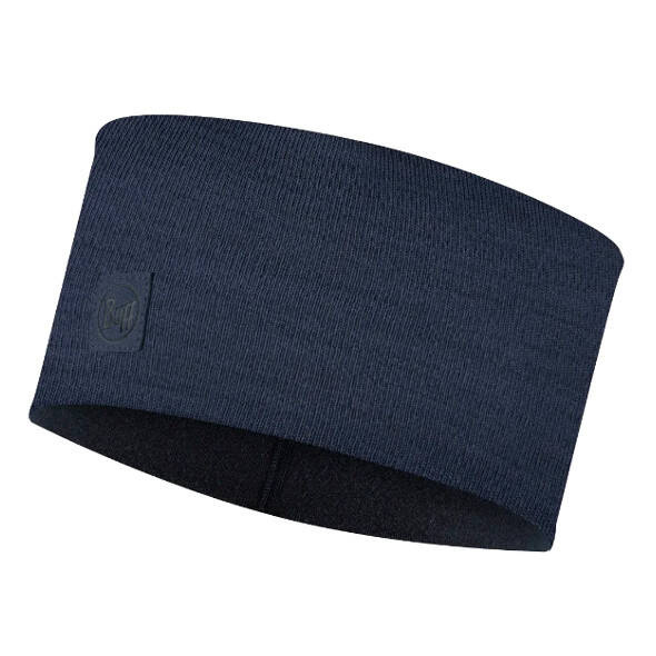 Opaska Buff Merino Wide Headband Solid Night Blue granatowa 