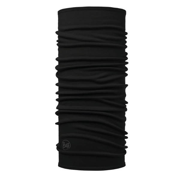 Chusta/maska Buff Merino Wool Solid Black z wełny Merino midweight 250