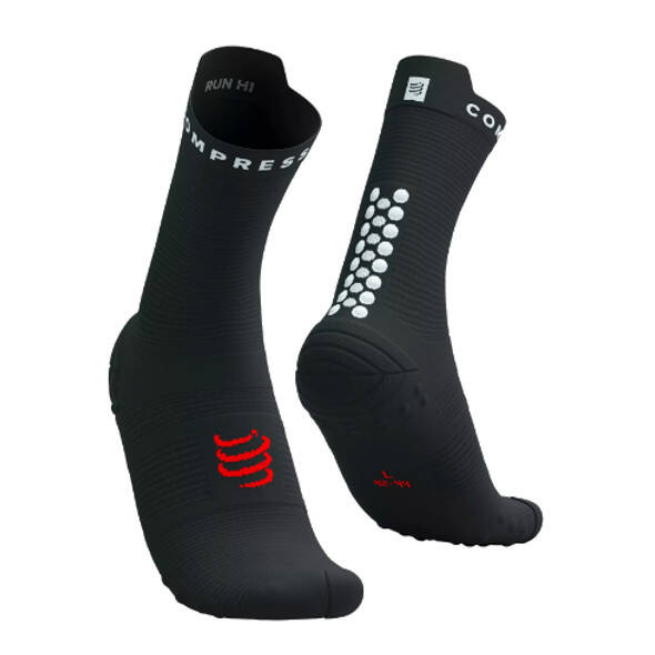 Skarpety Compressport Pro Racing Socks V4.0 Run Hi (Black / White) czarne