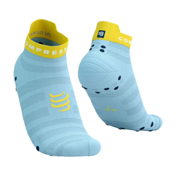 Skarpety Compressport Pro Racing Socks V4.0 Ultralight Run Low (Cashmere Blue / Maize) jasnoniebieskie