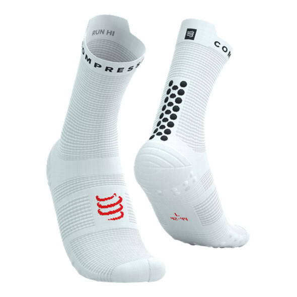 Skarpety Compressport Pro Racing Socks V4.0 Run High (White / Black) biało-czarne