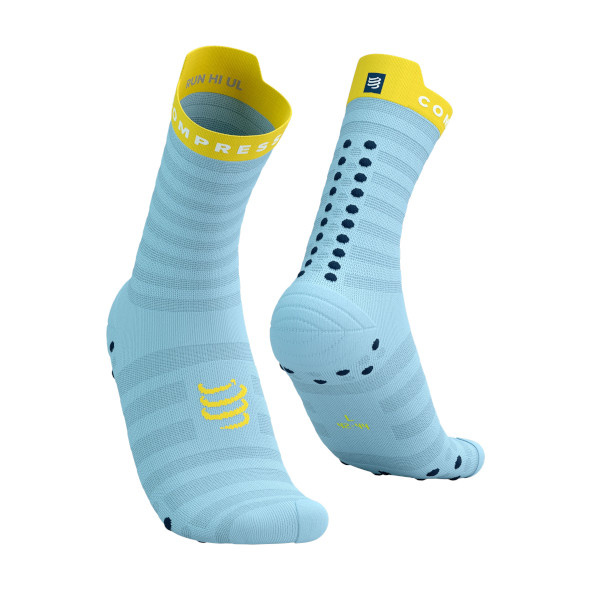 Skarpety Compressport Pro Racing Socks V4.0 Ultralight Run High (Cashmere Blue / Maize) jasnoniebieskie