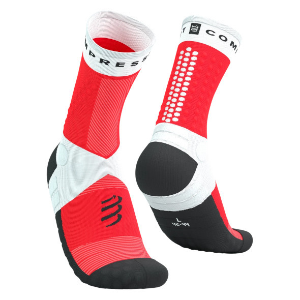 Skarpety Compressport Ultra Trail Socks v2.0 biało-czerwono-czarne