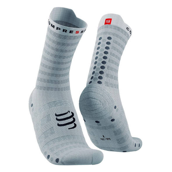 Skarpety Compressport Pro Racing Socks V4.0 Ultralight Run High (White / Alloy) białe