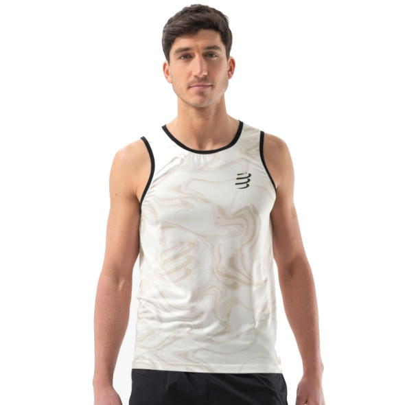 Koszulka Compressport Performance Singlet biała męska