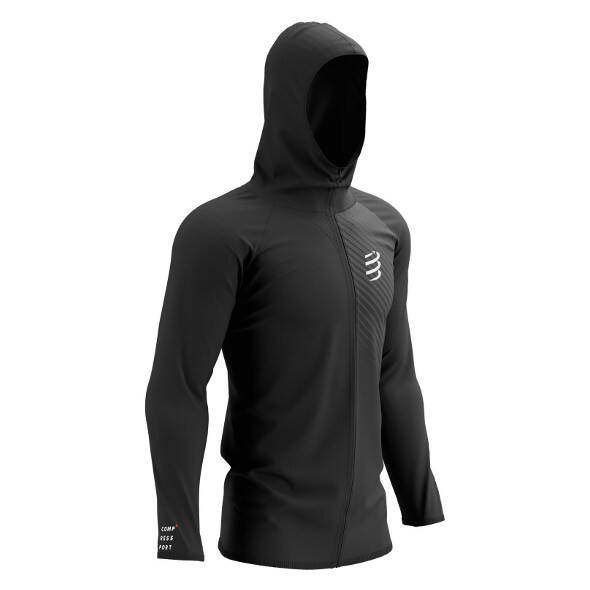 Bluza Compressport 3D Thermo Seamless Hoodie Zip czarna męska AW23