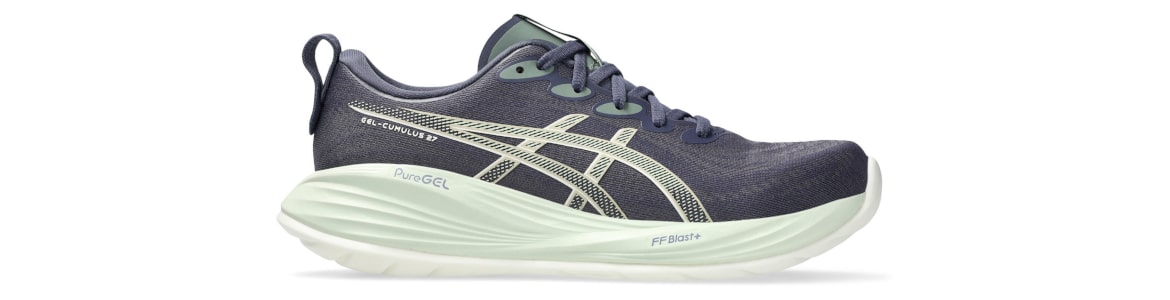 Buty damskie Asics Gel-Cumulus 27 szaro-fioletowo-żółte - zdjęcie podeszwy środkowej