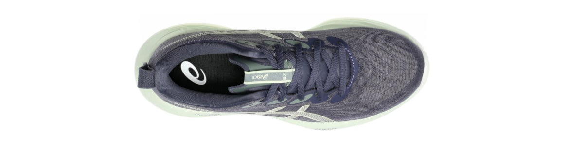 Buty damskie Asics Gel-Cumulus 27 szaro-fioletowo-żółte - zdjęcie cholewki