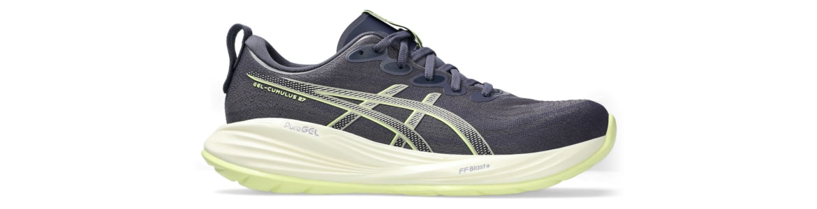 Buty męskie Asics Gel-Cumulus 27 szaro-fioletowo-żółte - zdjęcie podeszwy środkowej