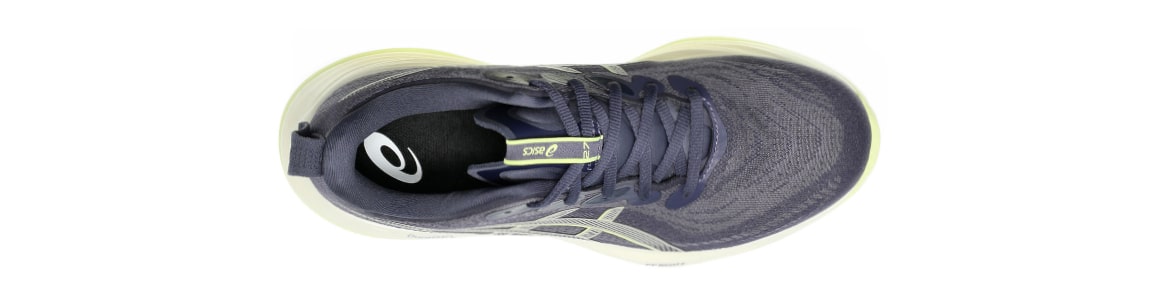 Buty męskie Asics Gel-Cumulus 27 szaro-fioletowo-żółte zdjęcie cholewki