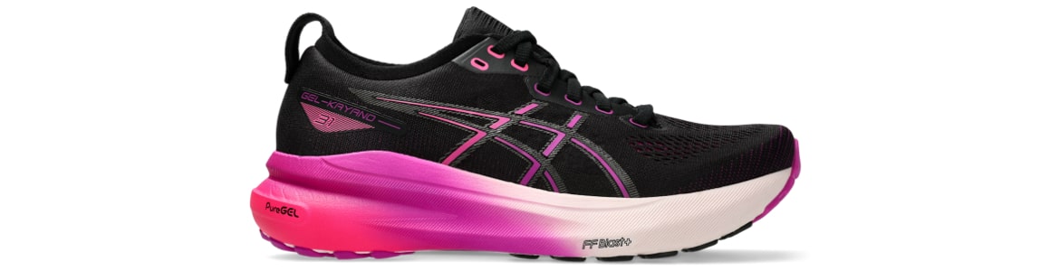 Buty damskie czarno-różowe Asics Gel-Kayano 31 - zdjęcie podeszwy środkowej