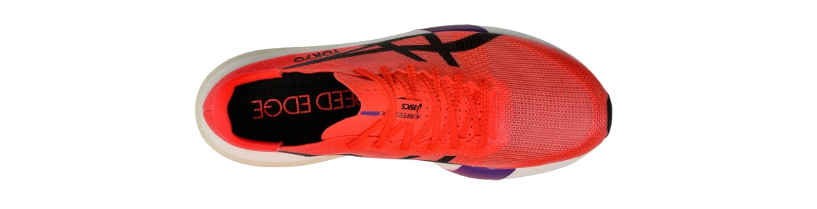 Buty czerwone Asics MetaSpeed Edge Tokyo męskie - zdjęcie cholewki