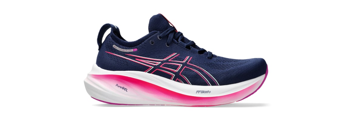 Buty damskie granatowo-różowe Asics Gel-Nimbus 26 -zdjęcie podeszwy środkowej