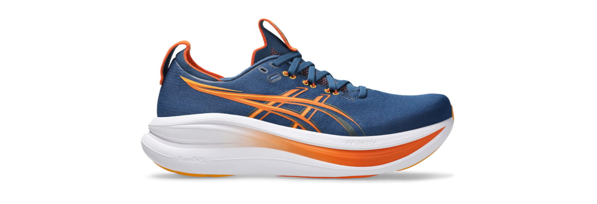 Buty męskie Asics Gel-Nimbus 28 granatowo-pomarańczowe - zdjęcie podeszwy środkowej