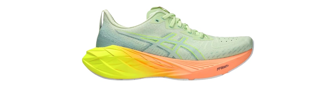 Buty męskie Asics Novablast 4 Paris zielono-pomarańczowe - zdjęcie podeszwy środkowej