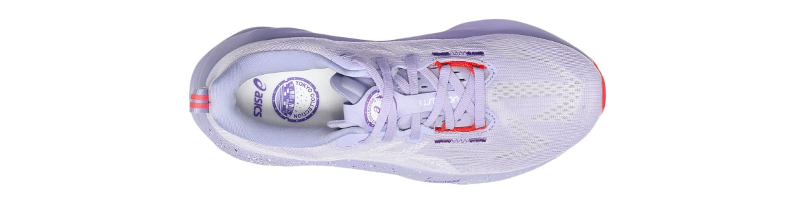 Buty męskie Asics Novablast 5 fioletowe - zdjęcie cholewki