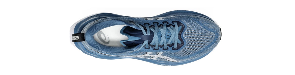 Buty męskie Asics Superblast 2 niebiesko-białe - zdjęcie cholewki