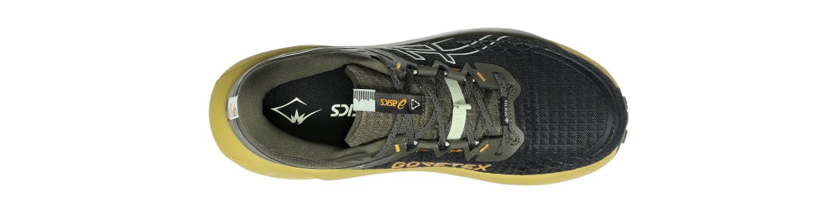 Buty meskie Asics Gel-Trabuco 13 z membraną GT-X (wodoodporne) zielone - zdjęcie cholewki