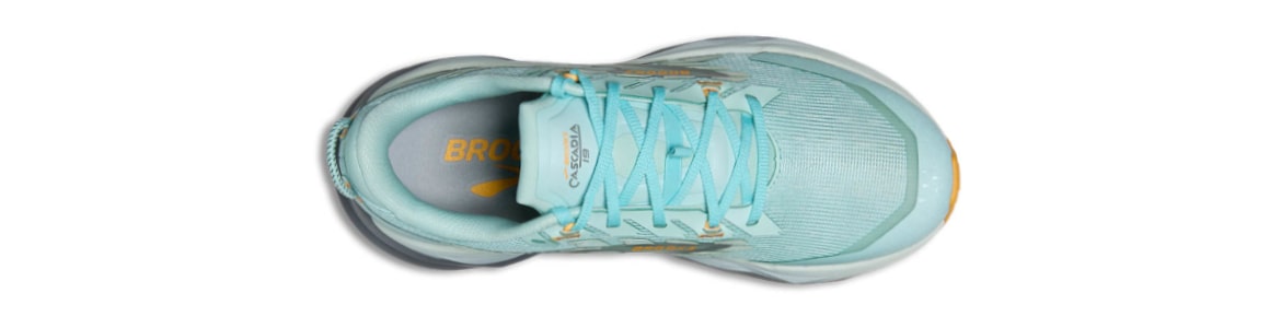Buty Brooks Cascadia 19 damskie  jasnoniebieskie - zdjęcie cholewki
