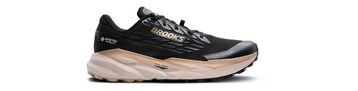 Buty męskie Brooks Cascadia 19 z membraną G-TX (wodoodporne) czarno-beżowe - zdjęcie podeszwy środkowej