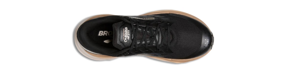 Buty męskie Brooks Cascadia 19 z membraną G-TX (wodoodporne) czarno-beżowe- zdjęcie cholewki