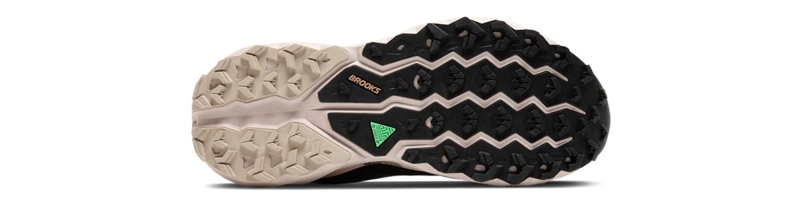 Buty męskie Brooks Cascadia 19 z membraną G-TX (wodoodporne) czarno-beżowe - zdjęcie podeszwy zewnętrznej