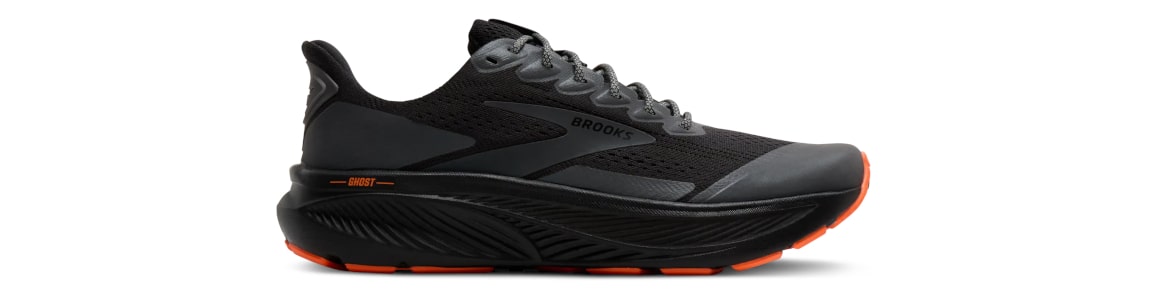 Buty Brooks Ghost 17 męskie czarno-pomarańczowe - zdjęcie podeszwy środkowej