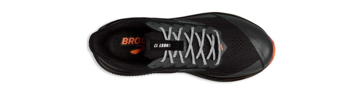 Buty Brooks Ghost 17 męskie czarno-pomarańczowe - zdjęcie cholewki