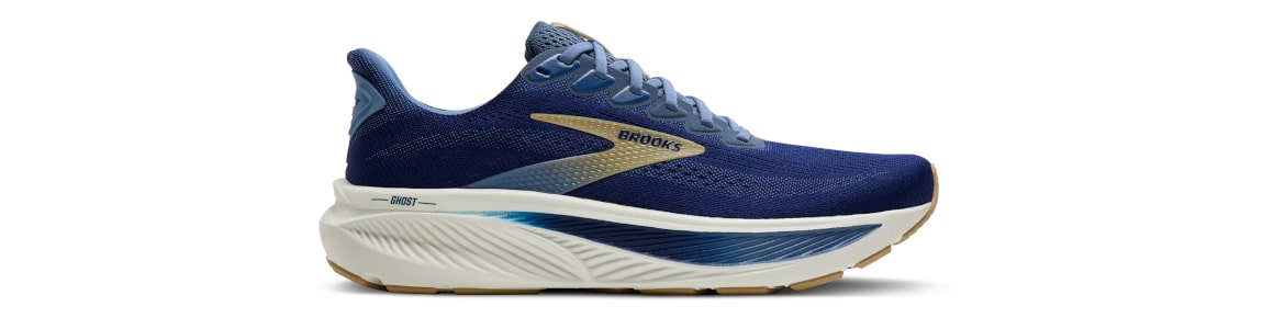 Buty Brooks Ghost 17 męskie granatowo-złote - zdjęcie podeszwy środkowej