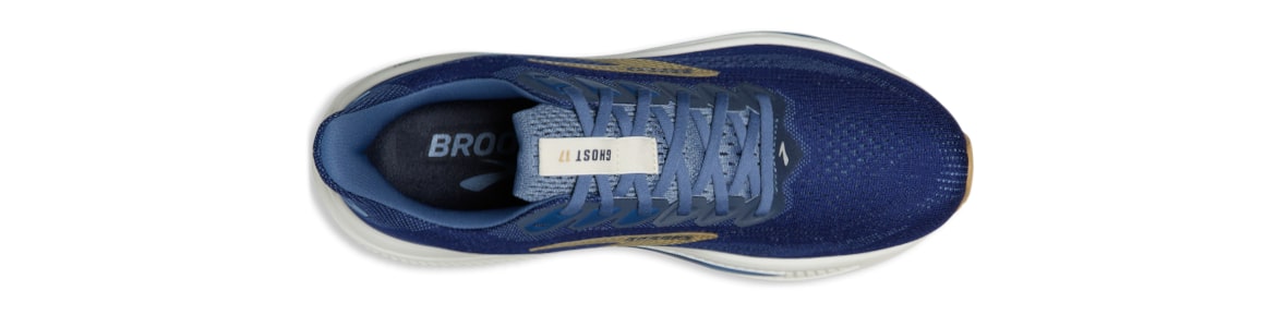 Buty Brooks Ghost 17 męskie granatowo-złote - zdjęcie cholewki