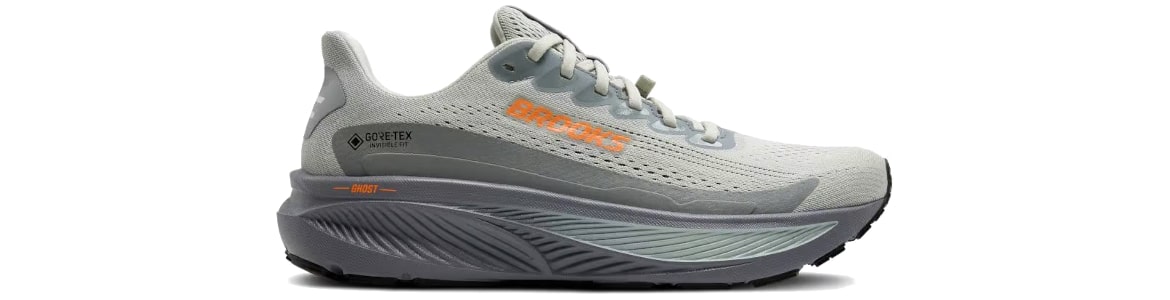 Buty Brooks Ghost 17 z membraną G-Tx (wodoodporne) 
 męskie jasnoszare - zdjęcie podeszwy środkowej