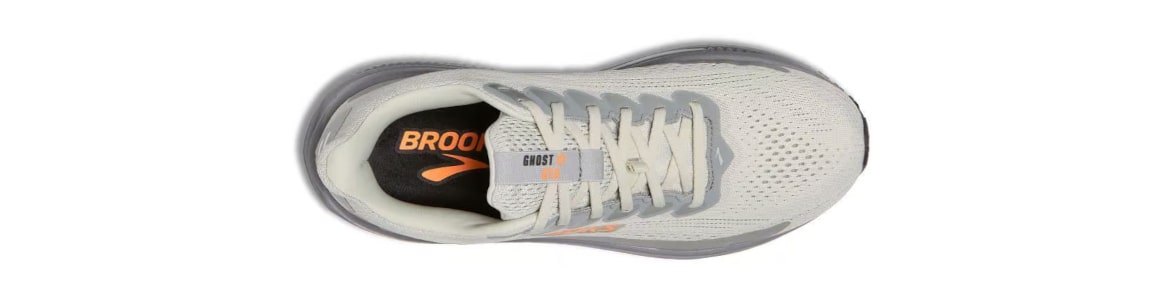 Buty Brooks Ghost 17 z membraną G-Tx (wodoodporne) męskie jasnoszare- zdjęcie cholewki