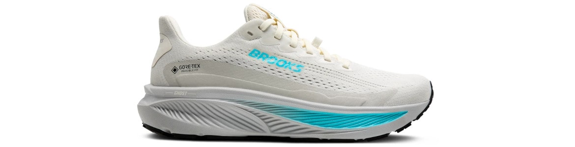Buty Brooks Ghost 17 z membraną G-Tx (wodoodporne) 
 damskie kremowo-niebieskie - zdjęcie podeszwy środkowej
