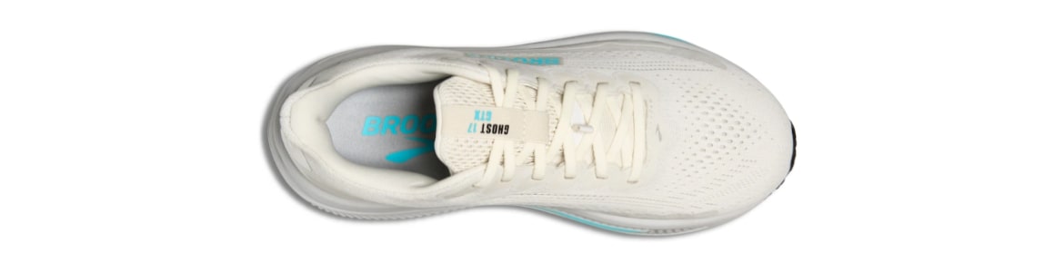 Buty Brooks Ghost 17 z membraną G-Tx (wodoodporne) damskie kremowo-niebieskie - zdjęcie cholewki