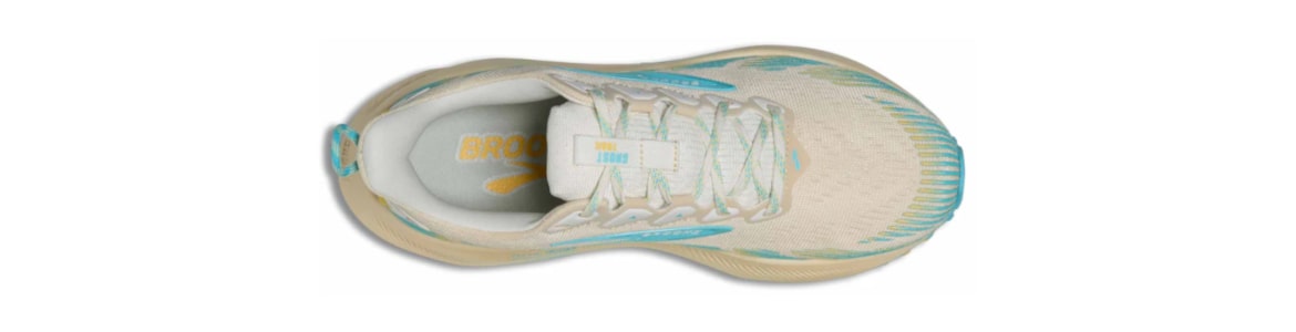 Buty Brooks Ghost Trail kremowo-niebieskie damskie - zdjęcie cholewki