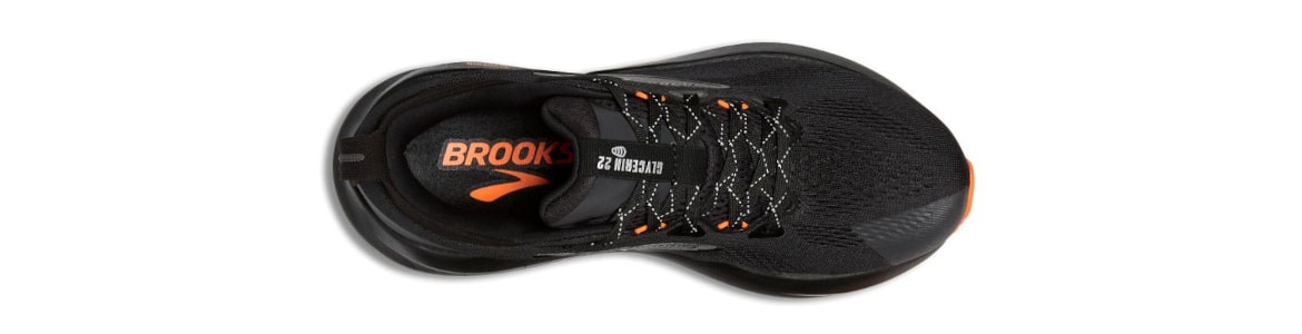 Buty Brooks Glycerin 22 czarno-pomarańczowe męskie - zdjęcie cholewki