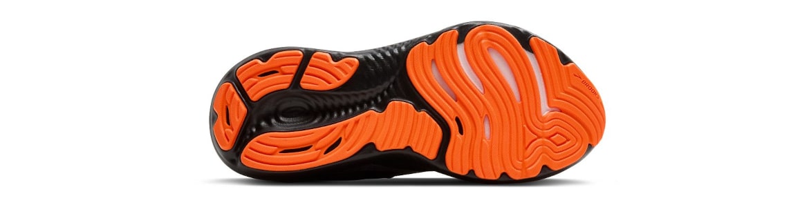 Buty Brooks Glycerin 22 czarno-pomarańczowe męskie - zdjęcie podeszwy zewnetrznej