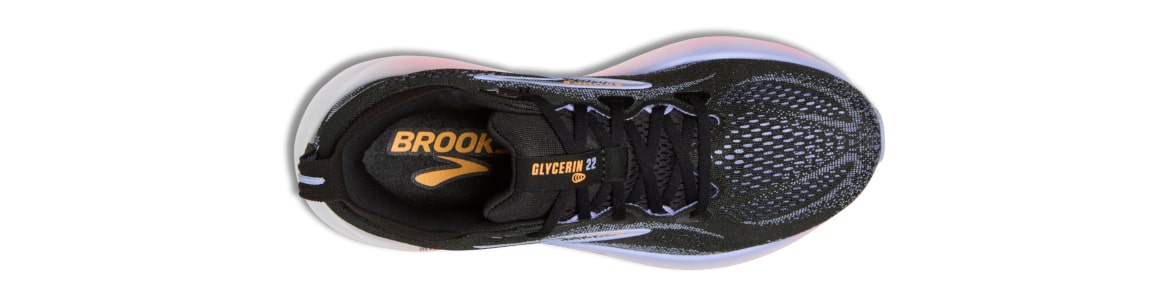 Buty Brooks Glycerin 22 damskie czarno-fioletowe - zdjęcie cholewki