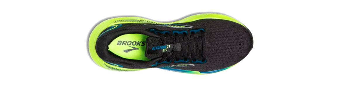 Buty Brooks Glycerin Gts 21 czarno-żółte męskie - zdjęcie cholewki