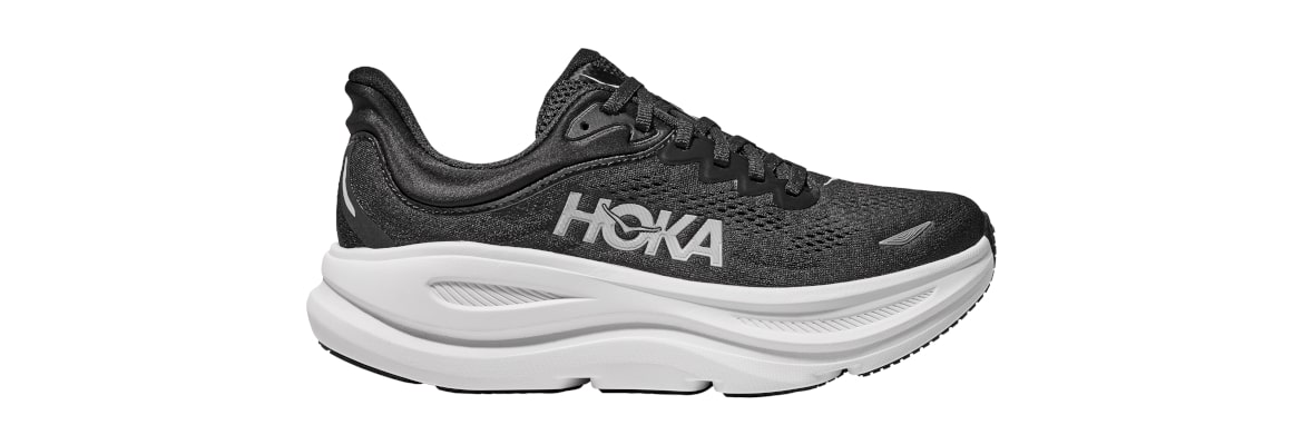 Hoka Bondi 9 Wide czarno-białe - zdjęcie podeszwy środkowej